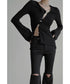 Asymmetric Cut-Out Hook Cardigan